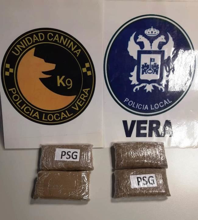 Intervenidos 400 gramos de hachís por la Policía de Vera