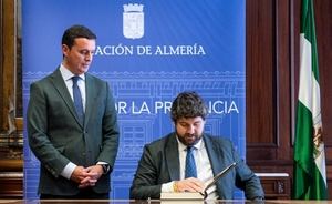 El presidente de la Región de Murcia realiza su primera visita institucional a la Diputación de Almería