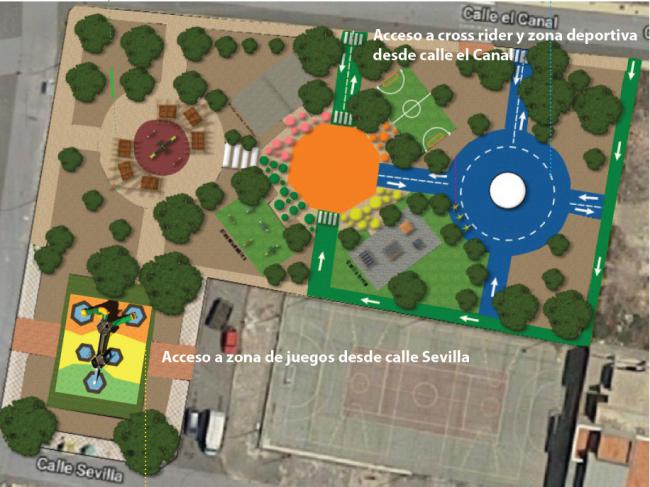 La transformación de parques en Adra comenzarán en El Canal de La Curva y Picasso