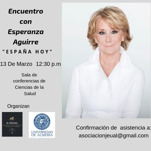 Esperanza Aguirre este miércoles en Almería