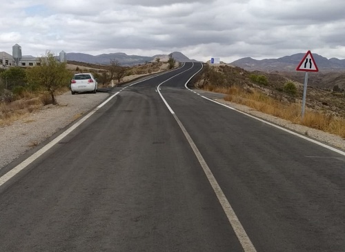 Diputación culmina las obras en la carretera entre Oria y San Roque de Albox