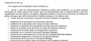 El PSOE vuelve a decir no cuatro obras hidr&#225;ulicas para Almer&#237;a