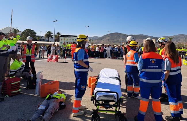 Simulacro de accidente de un camión con mercancías peligrosas en Almería