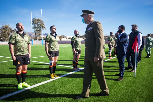 La Selección del Ejército de Tierra y URA Almería estrenan el nuevo Campo de Rugby de la Base de Viator