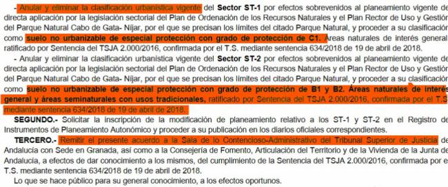 El Algarrobico dejará de ser urbanizable tras la modificación del PGOU de Carboneras