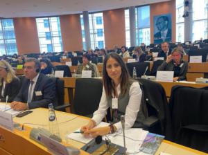 La senadora Carmen Belén en el debate sobre cohesión europea en Bruselas