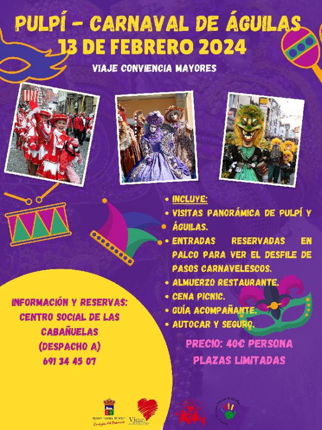 Mayores de Vícar vivirán el Carnaval De Águilas Y Pulpí