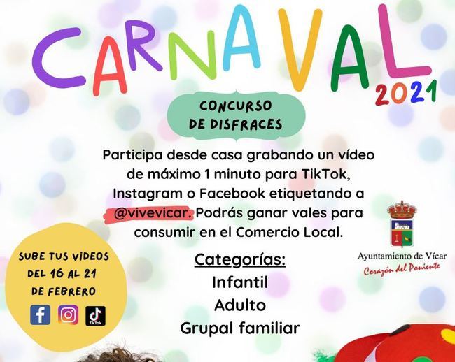 Vícar Invita A Celebrar El Carnaval Desde Casa