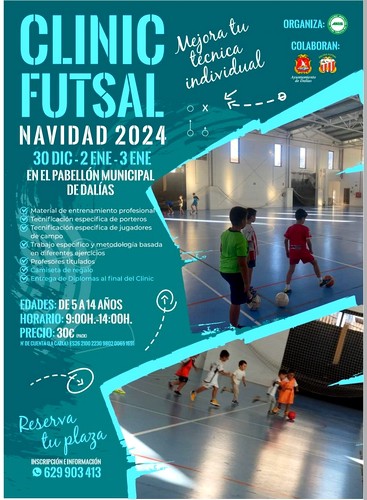 Dalías acogerá el Clinic Futsal Navidad 2024 para jóvenes futbolistas