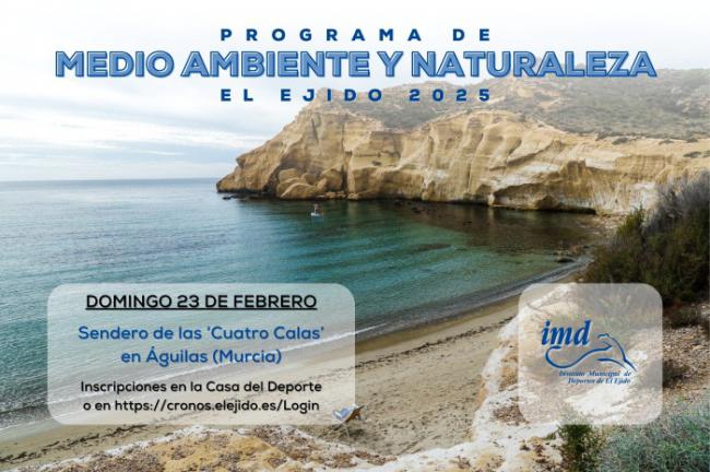 Un sendero por las Cuatro Calas de Águilas abre el programa de Medio Ambiente y Naturaleza 2025 del IMD