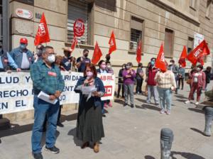 CCOO y UGT Almería se concentran por el Día Mundial de la Salud y Seguridad en el Trabajo