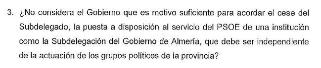 El PP pide cesar a De la Fuente por la rueda de prensa del senador Martínez en la Subdelegación