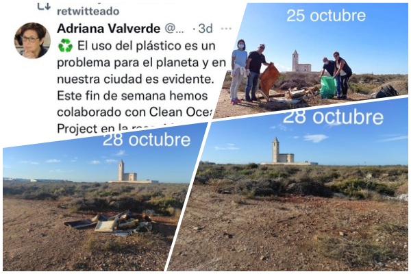 Los socialistas se hacen la foto retirando basura... pero la dejan allí