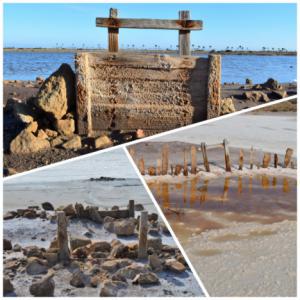 Destrozan una de las últimas compuertas de las Salinas de Roquetas