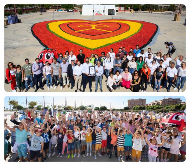 Almería luce un corazón de hortalizas de récord Guinness