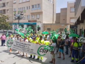 CSIF denuncia a Urbaser por presunto incumplimiento de servicios mínimos en Roquetas