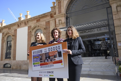 La fachada del Mercado Central en el cupón diario de la ONCE del 10 de febrero