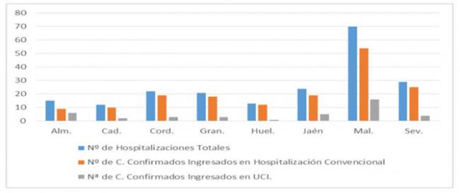 Almería es la segunda provincia de Andalucía con más pacientes covid-19 en UCI