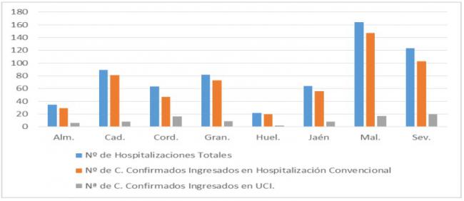 Almería es la segunda provincia andaluza con menos hospitalizados por covid19