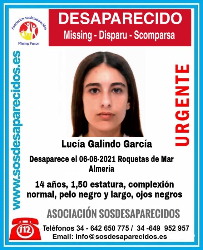 Lucía Galindo lleva desde el día 6 desaparecida