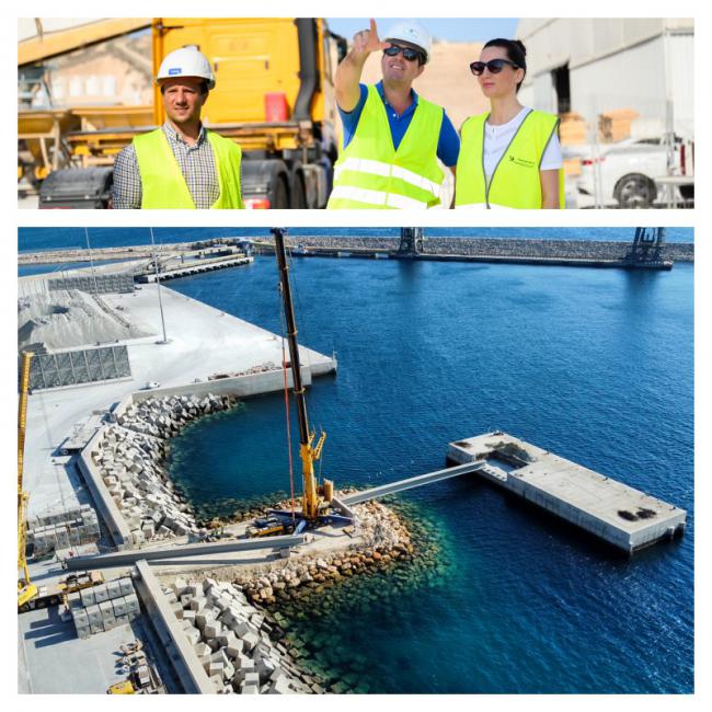 La conexión del duque de alba al Muelle de Ribera en el Puerto de Carboneras, en la recta final de su ejecución