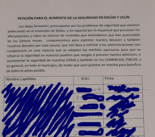 Vecinos de Dalías se movilizan por la inseguridad