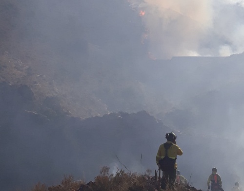 Infoca trabaja en la extinción de un incendio forestal declarado en Serón