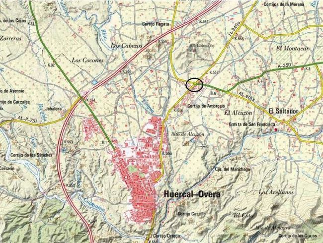 Fomento aprueba la información pública del trazado de una glorieta en la N-340a en Huércal-Overa