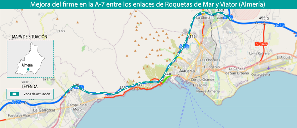 Transportes adjudica por 490.028 de euros para la mejora del firme de la autovía A-7