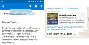 Alonso (Vox) conocía los detalles de la sede electoral que niega a los afiliados