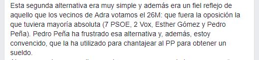 Exalcalde socialista de Adra pide un pacto con Vox