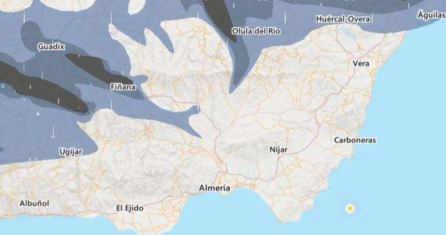 Más de 120 litros de lluvia por metro cuadrado en algunas zonas de Almería