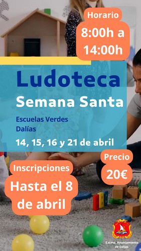 Ludoteca de Semana Santa en Dalías para facilitar la conciliación familiar