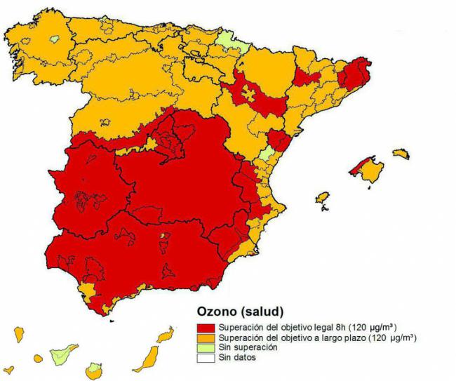 Almería -y media España- contaminada por ozono