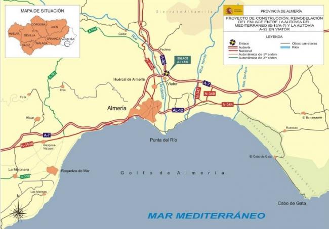 Fomento somete a información pública la remodelación del enlace entre la A-7 y la A-92 en Viator