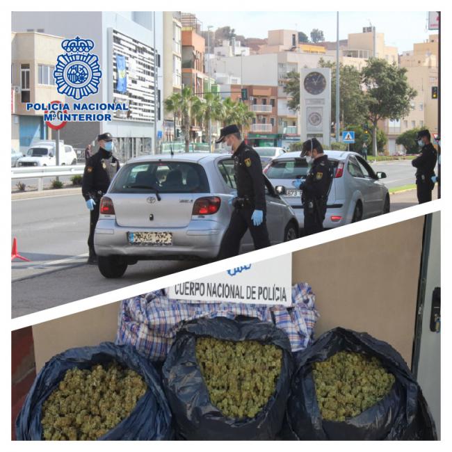 Detenido transportando 11 kilos de marihuana en su coche