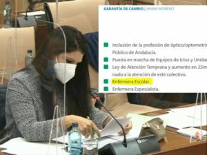 Noemí Cruz dice que el PSOE “siempre” defendió la enfermería escolar pero es el PP quien la llevaba en su programa