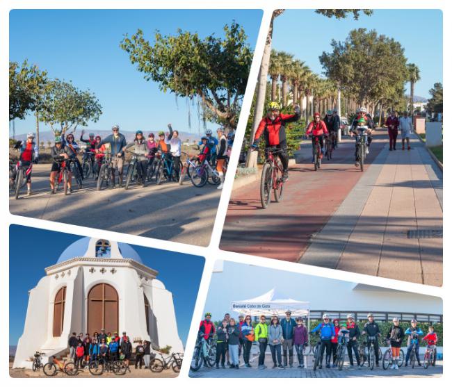 ‘Conoce Almería Pedaleando’ une deporte y turismo con una salida en bicicleta por El Toyo