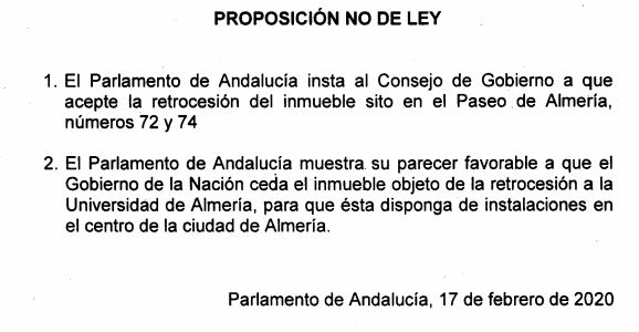 El PP impulsa que la UAL tenga un edificio en el centro