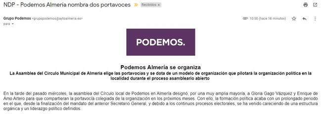 Podemos usa medios del Ayuntamiento de modo partidista