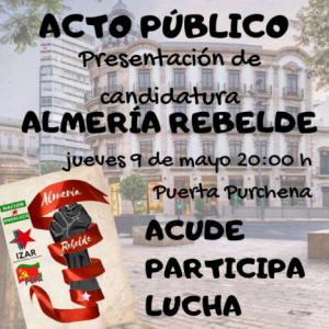 Almería Rebelde presenta su candidatura a la Alcaldía