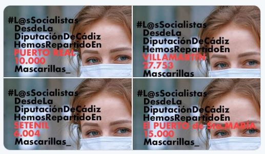 El PSOE de Cádiz se 'apropia' de las mascarillas del #COVID19