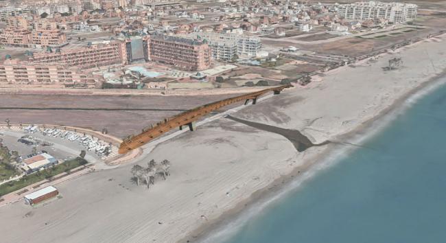 A licitación el puente peatonal entre el Paseo Marítimo de La Romanilla y la playa de Las Salinas