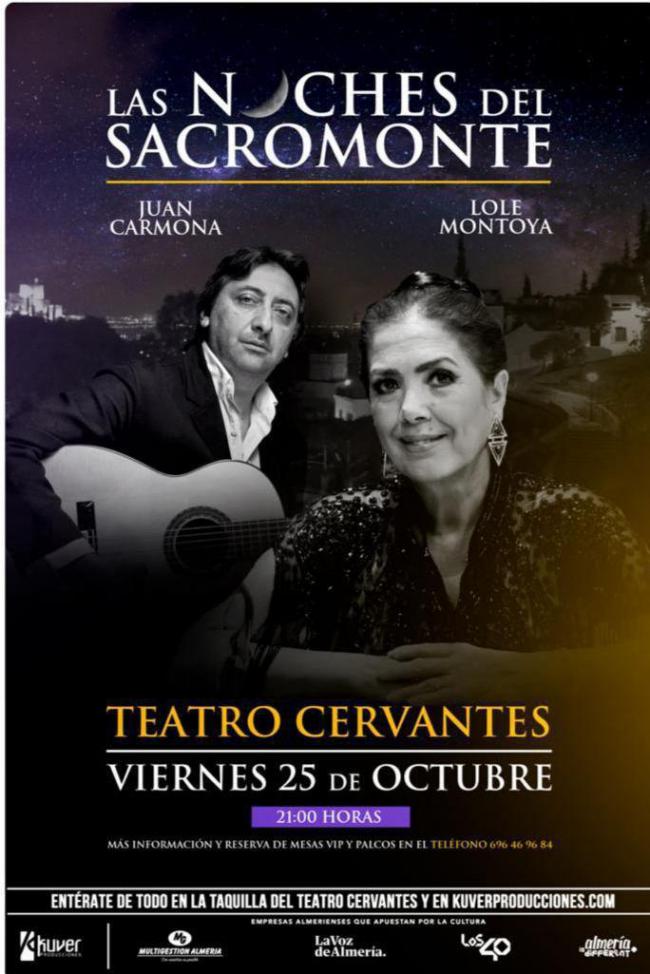 Lole Montoya y Kiki Morente, en “Las noches del Sacromonte” los días 25 y 26