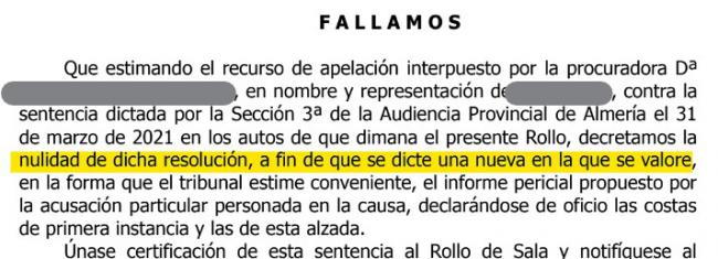 TSJA anula una absolutoria por agresión sexual por obviar un informe pericial