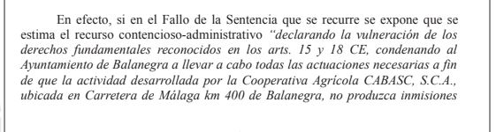 Condenan al Ayuntamiento de Balanegra por su inacción contra el ruido de una empresa