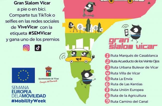 Las Nueve Rutas Del Gran Slalom Vícar en La Semana Europea De La Movilidad