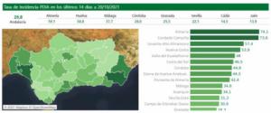 33 contagios con los tres distritos por encima de la media andaluza en incidencia