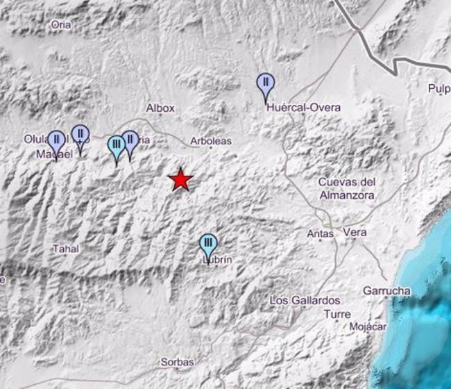 Terremoto de magnitud 2,9 en Arboleas