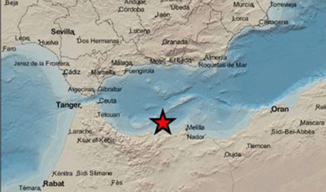 Registrado un terremoto de magnitud 5.0 en el mar de Alborán